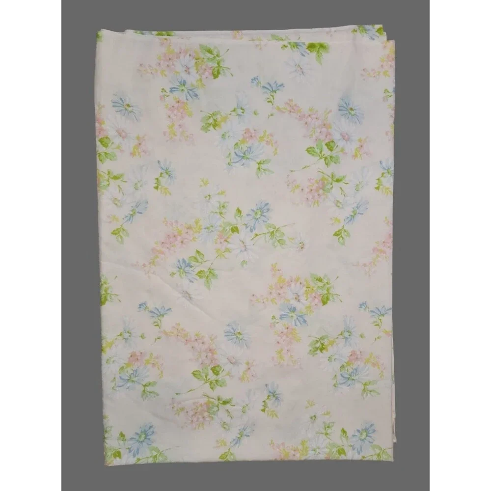 Vtg 70s-80s Springmaid Wondercale Floral Daisies Twin Flat Sheet Clean Retro
